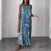 Women's ClothingSummer Expert Fashion Casual Women's Printed Long Skirt Loose Suspender Large Size Dress_ecoleips.com