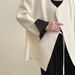 Black White Color-blocking Chinese-style Modern Chinese Blazer With V-neck, Elegant Women's Clothing, New Spring And_ecoleips.com