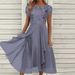 Women’s Clothing Dress Chiffon Splicing Round Neck Sequin Printed Big Swing Skirt Long Skirt Dress_ecoleips.com