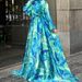 Modest Abaya Dress/Muslim Dress Women Elegant Floral Print Maxi Dress – Long Boho Dress With High Neck & Belt Detail_ecoleips.com