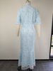 2026 Summer New European And American Women's Clothing, Fashionable And Elegant V-neck Printed Lace Splicing Dress_ecoleips.com