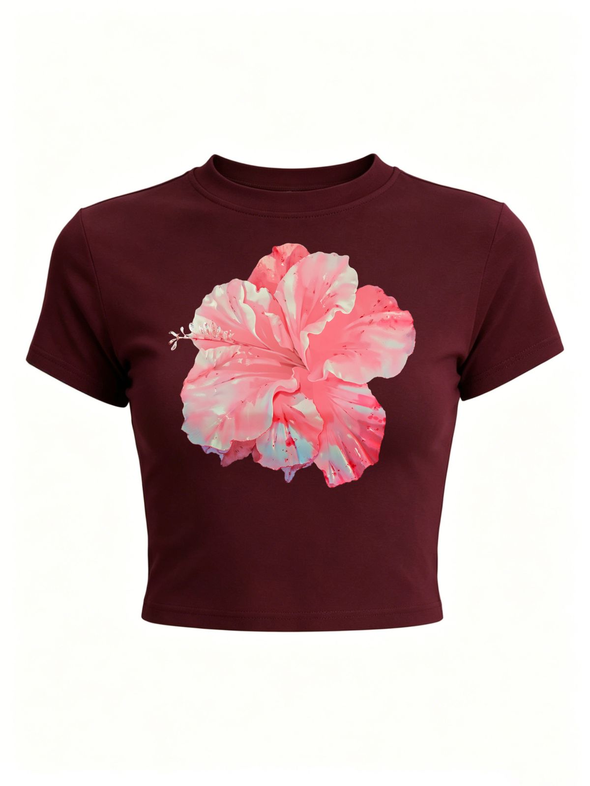 Women’s Summer Crop T-Shirt, Y2K Aesthetic Graphic Print Casual Streetwear Tee_ecoleips.com