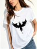 Women Crew Neck Short Sleeve T-Shirt, Minimal Crown Triple Eagle Silhouette Graphic Loose Fit Casual Summer Basic Tee Tops_ecoleips.com