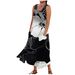Cross-border Foreign Trade Clothing 2024 New Summer Women's Sleeveless Long 3D Printed Floral Dress European And_ecoleips.com