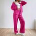 Women's Clothing Simple Solid Color Shirt Wide Leg Trousers Casual Suit_ecoleips.com