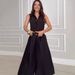Women's Clothing Summer New Two Piece Long Skirt V Neck Sleeveless Solid Color Waist Dress_ecoleips.com