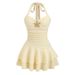 Cross-border Bestseller: Seaside Vacation Halter Neck Dress With Starfish Decoration, Pleated Waist-cinching Short_ecoleips.com