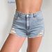 Plus Size Distressed Denim Shorts For Women - High Stretch Ripped Casual Hot Pants With Hollow-Out Design (Light Blue, 0XL-3XL)_ecoleips.com