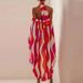 Women's Clothing Bikini New One Shoulder Striped Print High Waist Split Swimsuit Suit Female Cross Border Hot Style_ecoleips.com