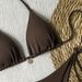 Elegant Solid Color Strapless Bikini Set for Women Halter Tie-Front Two-Piece Swimsuit_ecoleips.com