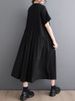 2026 Summer New Irregular Patchwork Vintage Dresses For Women Short Sleeve Loose Casual Ladies Dress Fashion Elegant Clothing_ecoleips.com