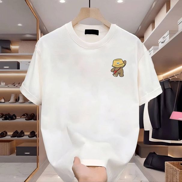 New Cotton Fashion Sense Printing Short-sleeved T-shirt Unisex Men Summer Tide Loose Hundred Tops_ecoleips.com