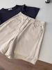 Thin, High-waisted, Loose Denim Shorts For Women, Large Size To Cover The Hips And Make Them Look Slimmer, Apricot-colored Mid-length Pants_ecoleips.com