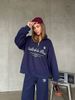 Urban Script Half-Zip Hoodie & Relaxed Pants Set – Premium Cotton Streetwear Coord (Oversized Fit, Bold Typography, Gender-Neutral Styling)_ecoleips.com
