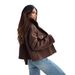 Women's Clothing Short Casual Single Button Loose Fit Cropped Wool Blend Coat Cardigan For Women - Casual Elegant Outerwear In Black, Coffee, Beige_ecoleips.com