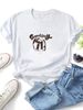 Women Vintage 71 Number Serendipity Letter Graphic T Shirt Round Neck Short Sleeve Loose Casual Streetwear Summer Tops_ecoleips.com