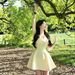 Apricot Dress For Women, High-End Engagement French Style Socialite Elegant Sleeveless Waist-Cinching Birthday Dress,_ecoleips.com