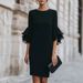 Women's Clothing Elegant Ruffled Bell Sleeve Slim Fit Dress For Women Women's Clothing For Formal & Casual For Women_ecoleips.com