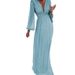 Women's Clothing Apricot Fashion V Neck Long Sleeved Sequined Dress_ecoleips.com