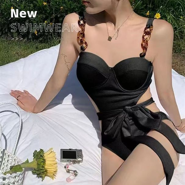 European-style Bikini Sexy And Pure Desire Women's One-piece High-end Fashion Swimwear Sexy Hot Spring Resort Beach Swimwear_ecoleips.com