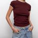 Women's Clothing New Round Neck Contrast Color Short Short Sleeve T Shirt Female Summer Commuting All Match Slim Fit Shoulder Top Female_ecoleips.com
