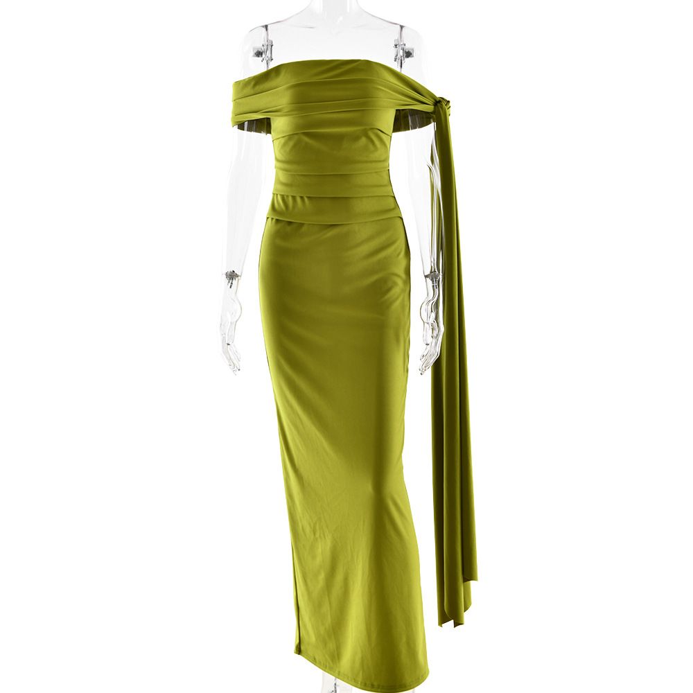 Women's Trendy Bodycon Maxi Dress Wrap-Around Ribbon Waist Corset Top 3 Colors S to L_ecoleips.com