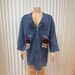 Women's Loose Retro V Neck Cardigan Long Sleeved Dress With Pockets Denim Jacket For Casual Occasions_ecoleips.com