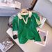 Women's Clothing Large size stitching contrast color design casual sports suit women's summer new fashion loose short sleeved shorts two piece suit_ecoleips.com