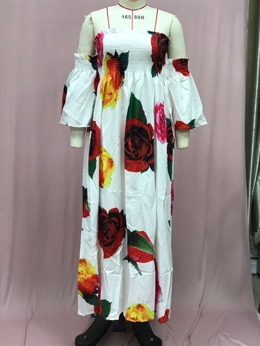 Women's Clothing Sexy Top Printed Long Skirt Dress_ecoleips.com
