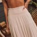 Women's Clothing Solid Color High Waist Bohemian Style Long Skirt Casual A Line Long Skirt_ecoleips.com