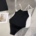 Women's Slimming Solid Color Swimsuit Spaghetti Strap High Waisted One Piece Sexy Alluring Hot Springs High End Style_ecoleips.com