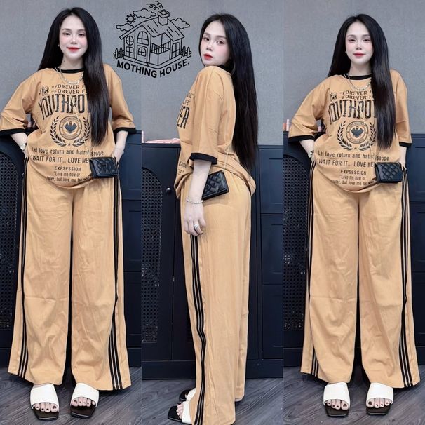 Retro Fashion Printed Two Piece Set For Women Summer Loose Wide Leg Pants And Short Sleeved Suit Plus Size_ecoleips.com