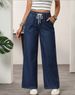 Plus Size Women's Slimming Jeans High Waist Elastic Waist Drawstring Comfortable Fit Plus Size Denim Jeans_ecoleips.com