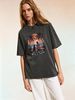 Retro Beach Sunset Palm Tree Crew Neck T-shirt, Loose And Casual Style, Short-sleeved Top Suitable For Vacation Wear._ecoleips.com