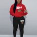 Women's Leopard Print Lip Print Hoodie And Sweatpants Set Hip Hop Street Style Casual Loose Fit Warm Autumn Winter Clothing_ecoleips.com