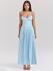 Mozision Off-shoulder Backless Pleated Maxi Dress For Women Fashion Strapless Sleeveless High Waist Bodycon Sexy Long Dress_ecoleips.com