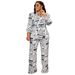 Women's Clothing Women's Style Fashion Suit With Tie Long Sleeves Newspaper Print For Autumn Winter Popular For Formal & Casual_ecoleips.com