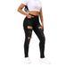 Women's Clothing Black Ripped Jeans Women's Elastic New Tight Elastic Slim Fashion Slim Fit Pants_ecoleips.com