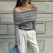 One-word Shoulder Temperament, Off-the-shoulder Design, Slim And Thin, Chest-wrapped Knitted Sweater For Women_ecoleips.com