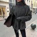 DiYun European And American Elegant Fashionable Lace-Up Long-Sleeve Coat Women's Clothing 2025 Autumn/Winter_ecoleips.com