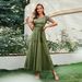 Women's Elegant Belt Bronzing Mesh A Swing Wedding Dress Bridesmaid Dress_ecoleips.com