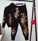 Edgy Embroidery Knit Set – Cropped Sweater & Slim Harem Pants (S-XXL) | Streetwear Chic_ecoleips.com