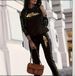 Women's Casual Hooded Loose Fit Side Stripe Letter Print Comfortable Sportswear Set_ecoleips.com