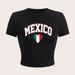 Designer Women's Slim Fit T-Shirt Round Neck Mexican Print Y2K Style European And American Pure Sexy_ecoleips.com