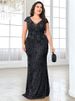 plus Size Sequined Evening Dress European American Style Sexy Elegant Slim Fitting Fishtail Long Dress for Women Party Wear_ecoleips.com