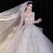 Lace Long Sleeve Wedding Dress – A-Line High Waist Bridal Gown With Princess Sleeves, Elegant Chapel/Trumpet Train (XS-XXL)_ecoleips.com