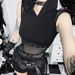 Subculture Gothic Mesh Patchwork Top Women's Dark Versatile Comfortable Unique Vest New Summer Style XS26095_ecoleips.com