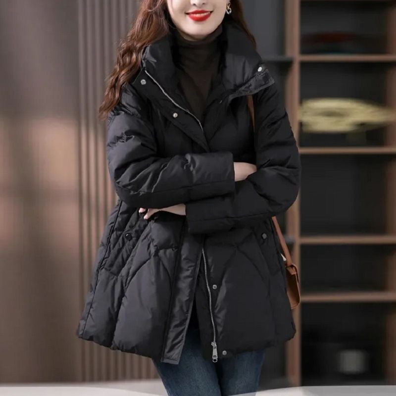 Oversized Hooded Puffer Jacket – Winter-Ready Quilted Coat, Lightweight Down Alternative, Black, Extended Sizes (M-XXXXL), Inspired Casual Chic_ecoleips.com