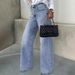Women's Clothing Vintage Wash Denim Jeans For Women – Multi-Button Detail Straight Leg (S-XXL)_ecoleips.com