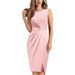 Women's Clothing New Solid Color Sleeveless Sequined Stitching Slim Fit Slit Party Dress Dress Women's Clothing_ecoleips.com